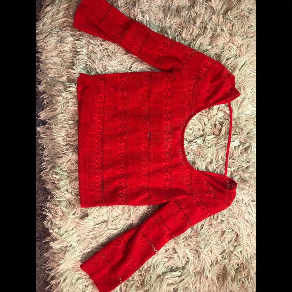 Red see through shirt